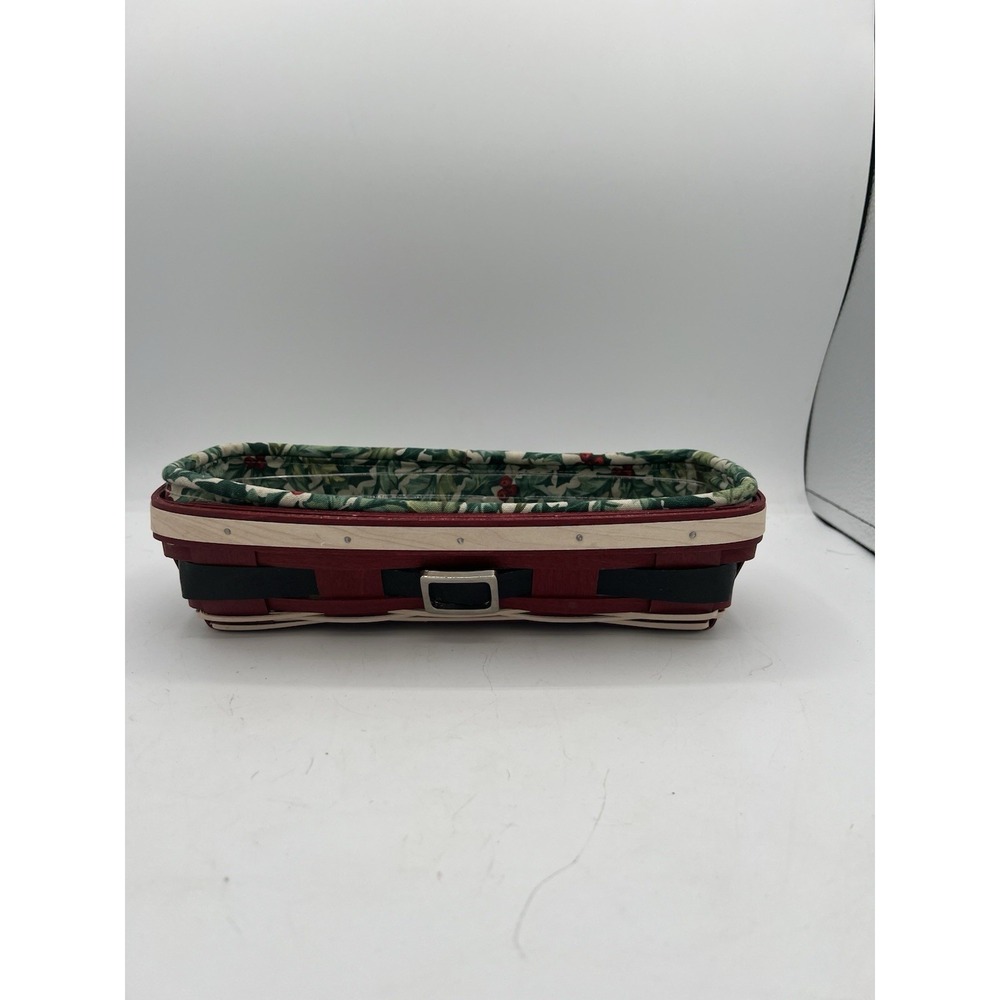 🎅Longaberger 2014 Santa Belly Cracker Basket w/ Liner & Protector – Holiday!!
